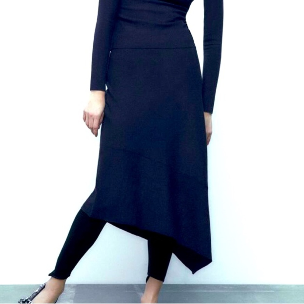 NWT Zara Asymmetrical Blue Ribbed Skirt